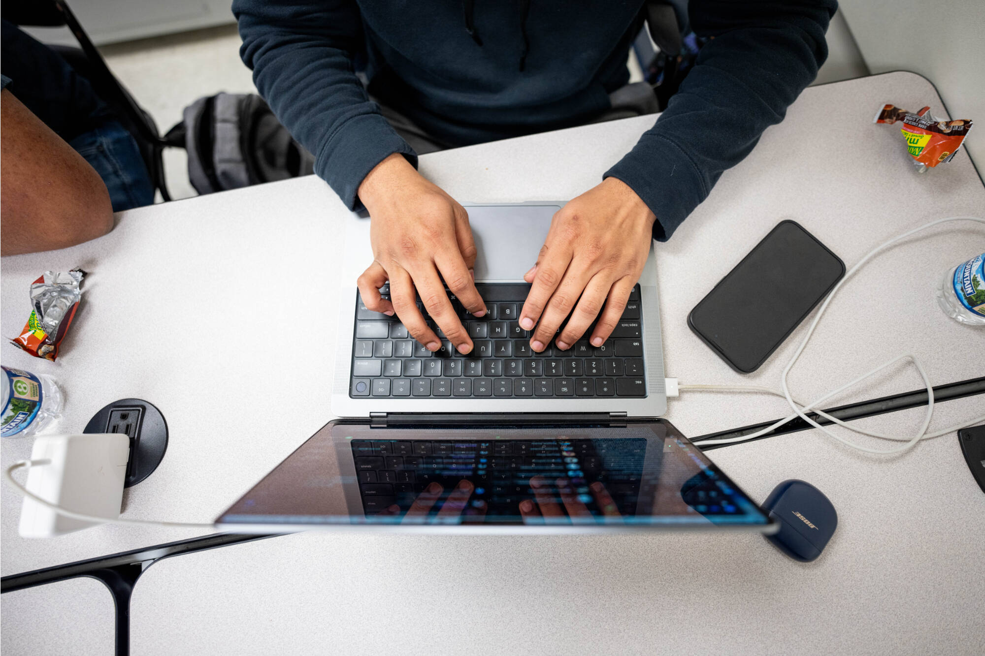 GVSU student on computer